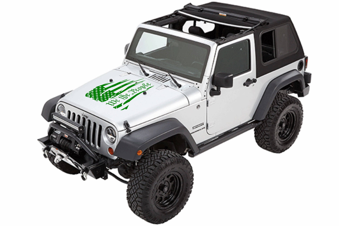 WE THE PEOPLE AMERICAN FLAG HOOD DECAL CAR STICKERS FOR CARS, JEEP WRANGLER, TRUCK, JEEP GLADIATOR