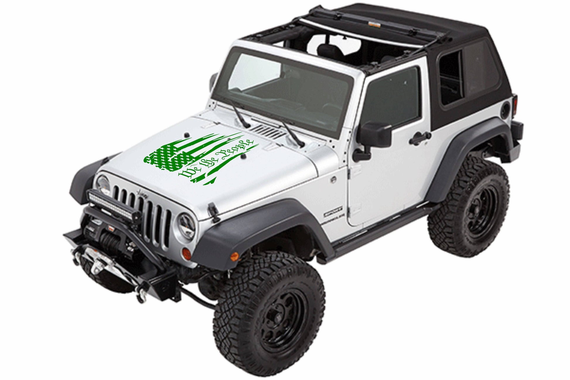 WE THE PEOPLE AMERICAN FLAG HOOD DECAL CAR STICKERS FOR CARS, JEEP WRANGLER, TRUCK, JEEP GLADIATOR