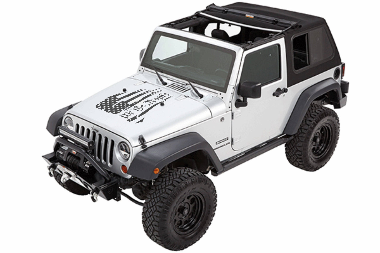 WE THE PEOPLE AMERICAN FLAG HOOD DECAL CAR STICKERS FOR CARS, JEEP WRANGLER, TRUCK, JEEP GLADIATOR