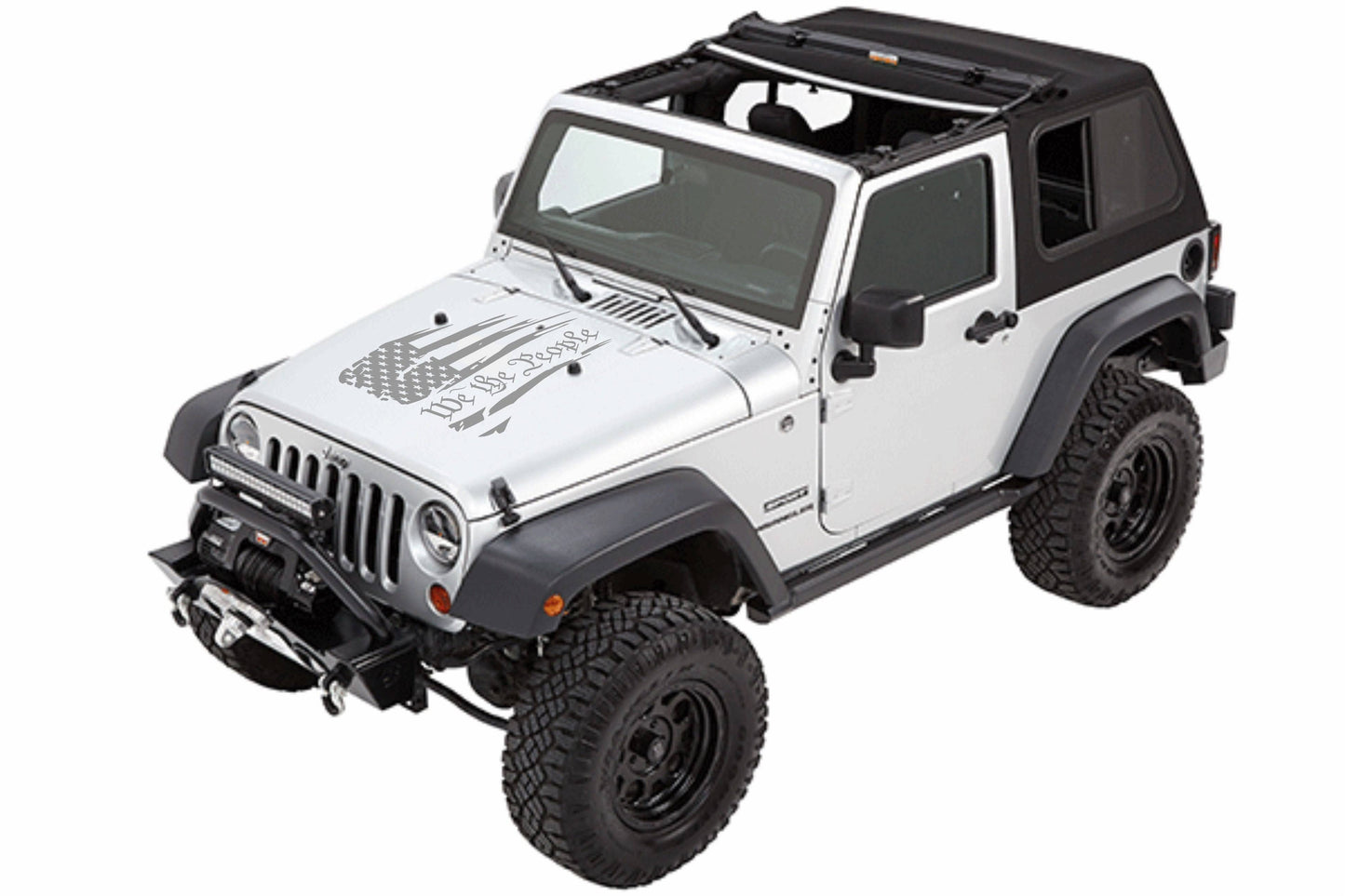 WE THE PEOPLE AMERICAN FLAG HOOD DECAL CAR STICKERS FOR CARS, JEEP WRANGLER, TRUCK, JEEP GLADIATOR