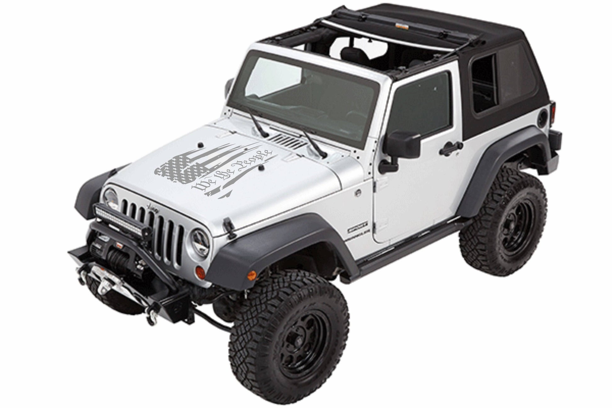 WE THE PEOPLE AMERICAN FLAG HOOD DECAL CAR STICKERS FOR CARS, JEEP WRANGLER, TRUCK, JEEP GLADIATOR