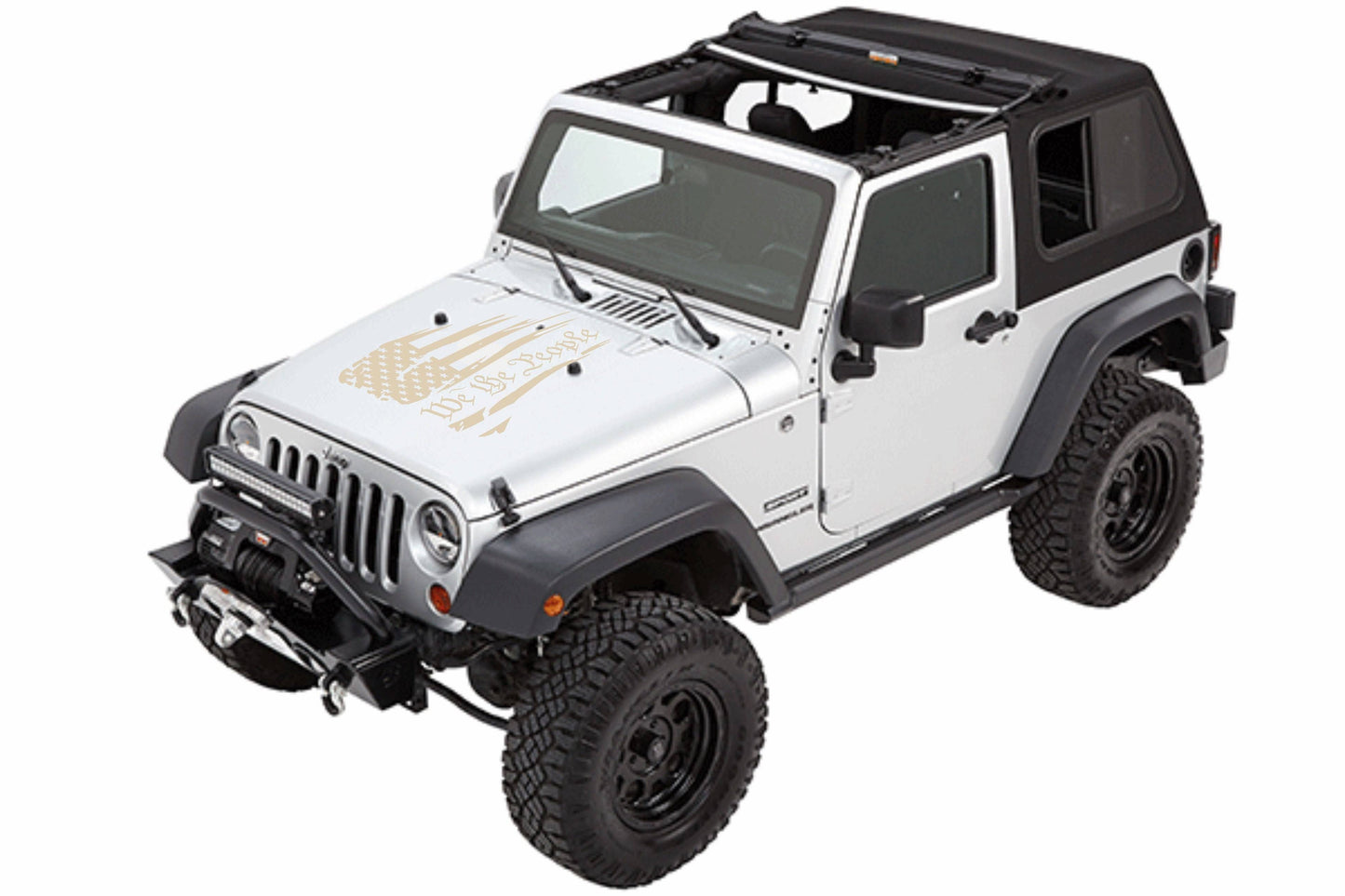 WE THE PEOPLE AMERICAN FLAG HOOD DECAL CAR STICKERS FOR CARS, JEEP WRANGLER, TRUCK, JEEP GLADIATOR