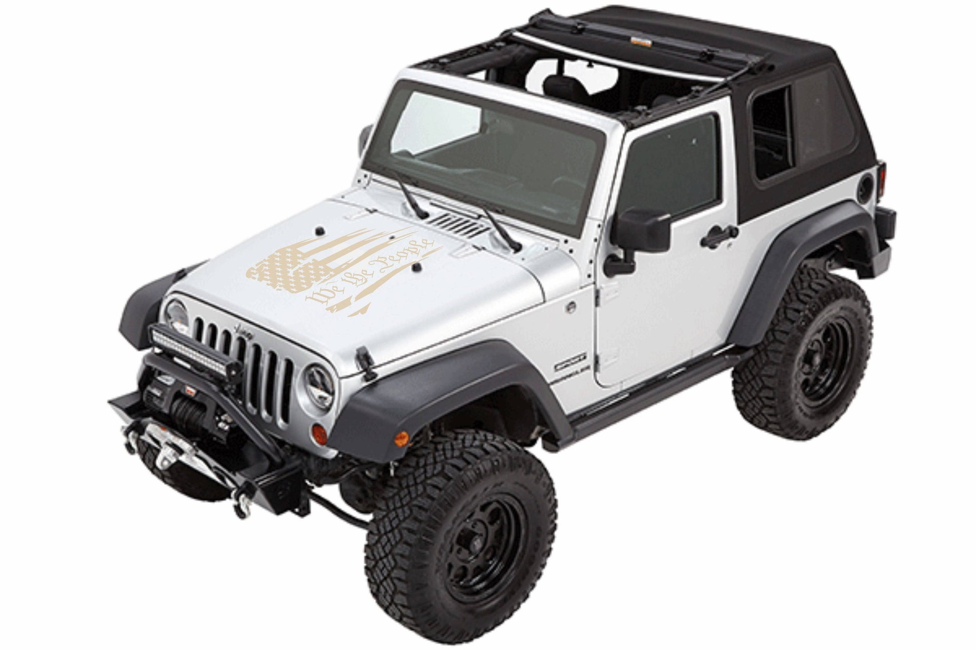 WE THE PEOPLE AMERICAN FLAG HOOD DECAL CAR STICKERS FOR CARS, JEEP WRANGLER, TRUCK, JEEP GLADIATOR