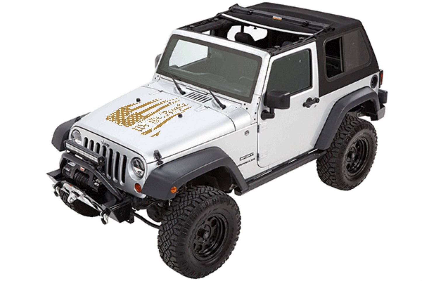 WE THE PEOPLE AMERICAN FLAG HOOD DECAL CAR STICKERS FOR CARS, JEEP WRANGLER, TRUCK, JEEP GLADIATOR