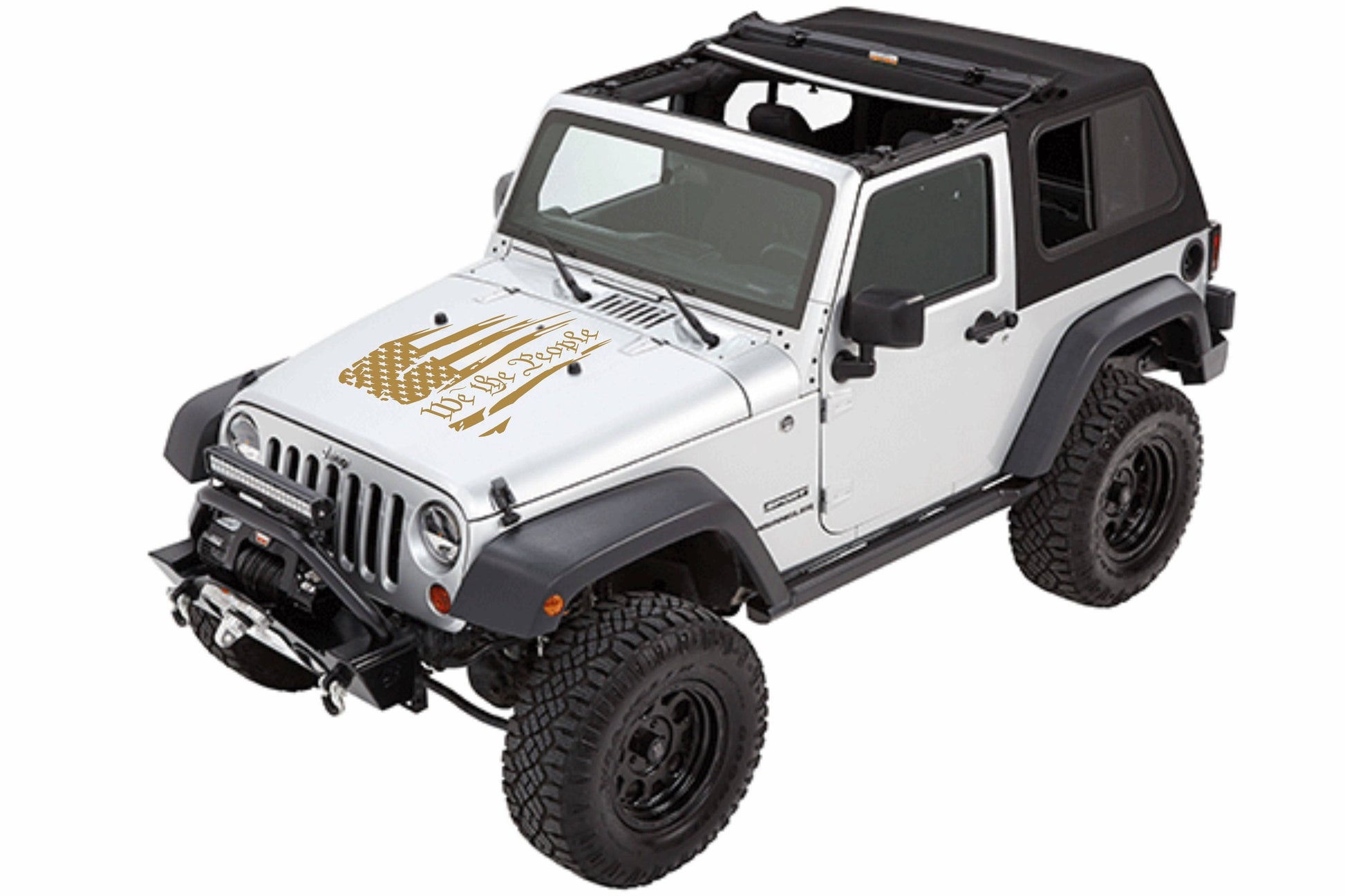 WE THE PEOPLE AMERICAN FLAG HOOD DECAL CAR STICKERS FOR CARS, JEEP WRANGLER, TRUCK, JEEP GLADIATOR