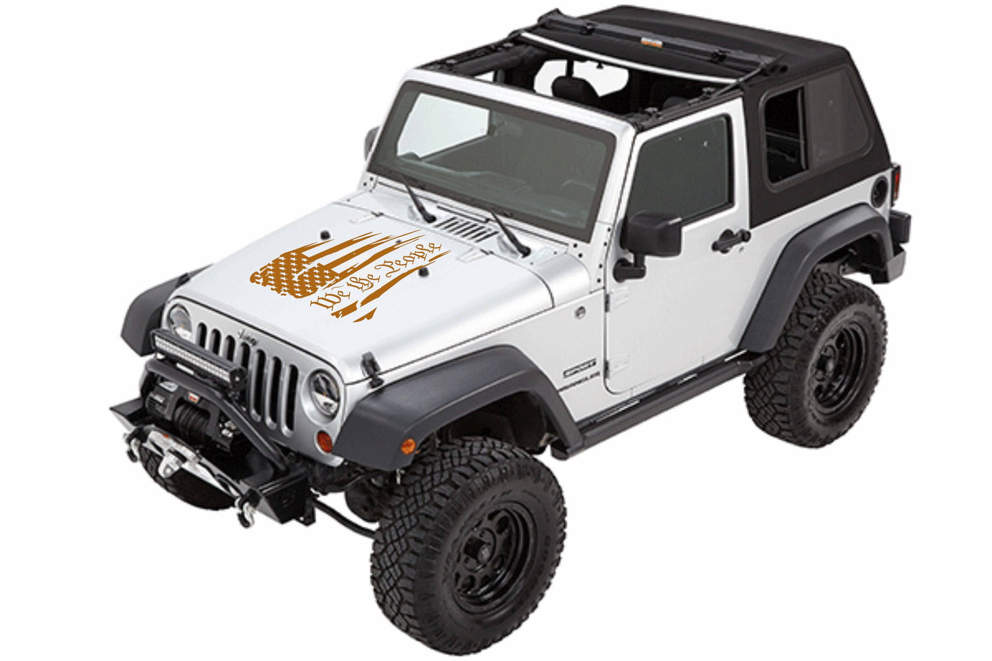 WE THE PEOPLE AMERICAN FLAG HOOD DECAL CAR STICKERS FOR CARS, JEEP WRANGLER, TRUCK, JEEP GLADIATOR