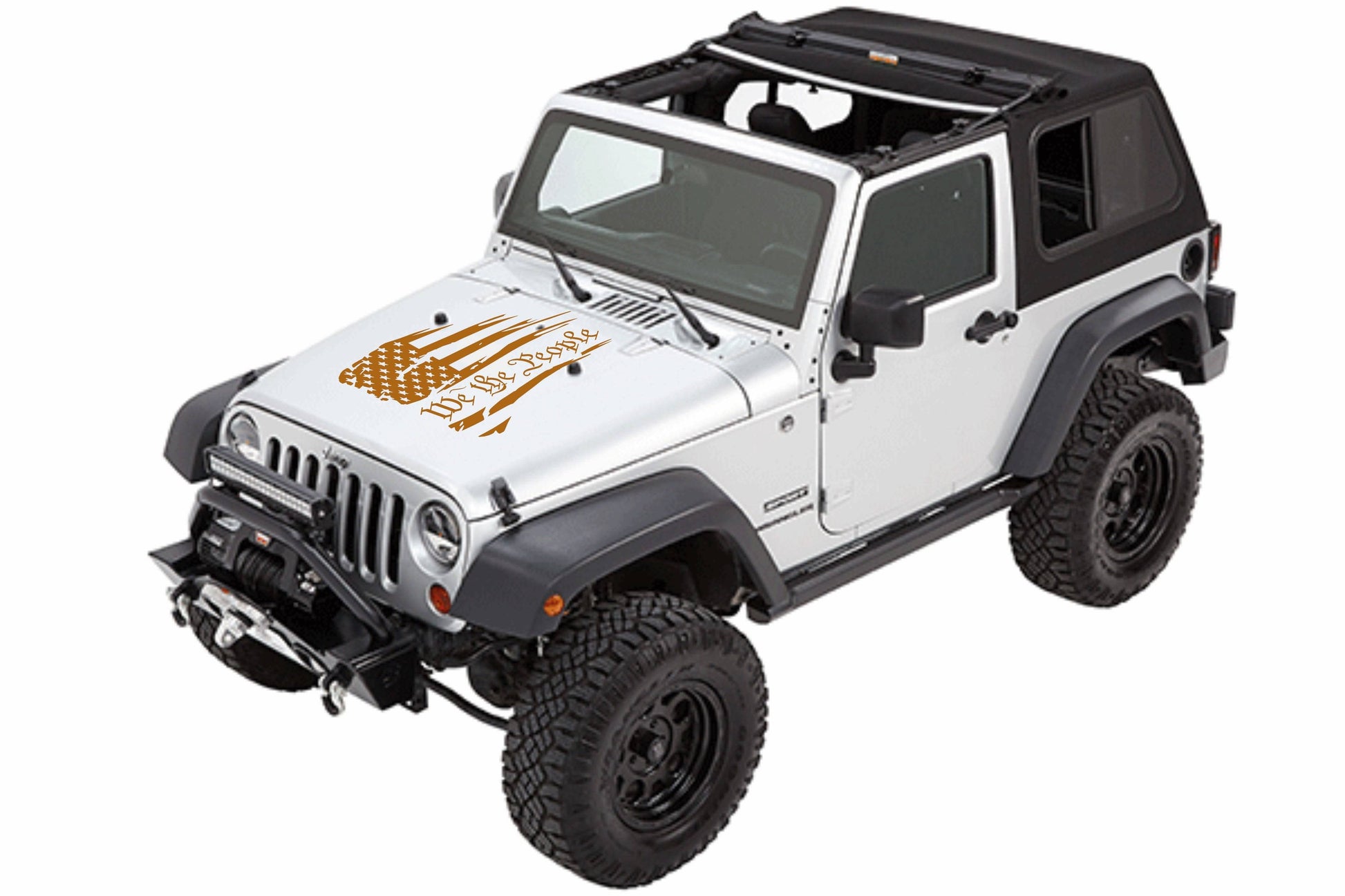 WE THE PEOPLE AMERICAN FLAG HOOD DECAL CAR STICKERS FOR CARS, JEEP WRANGLER, TRUCK, JEEP GLADIATOR