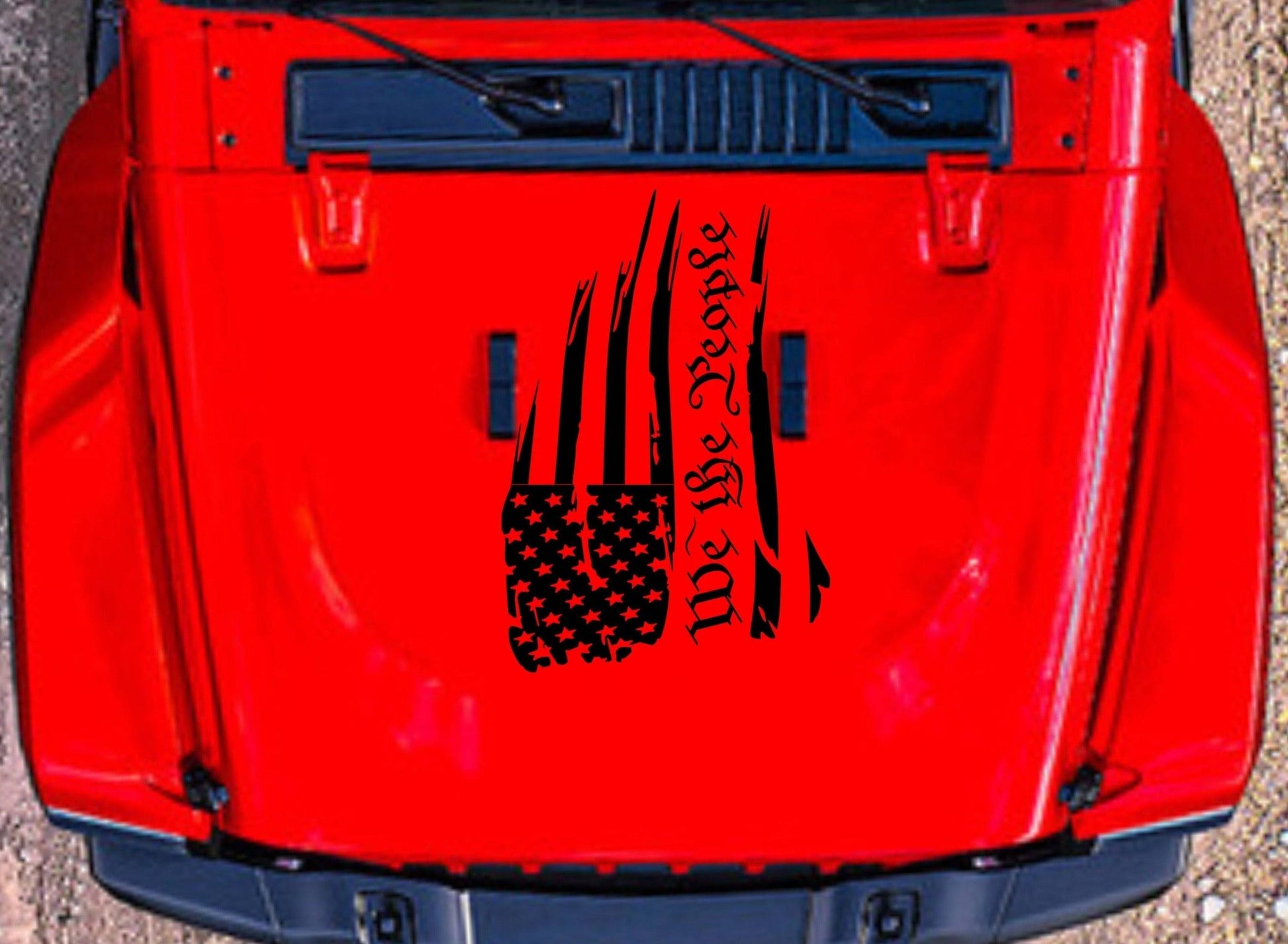 WE THE PEOPLE AMERICAN FLAG HOOD DECAL FOR JEEP TRUCKS CARS