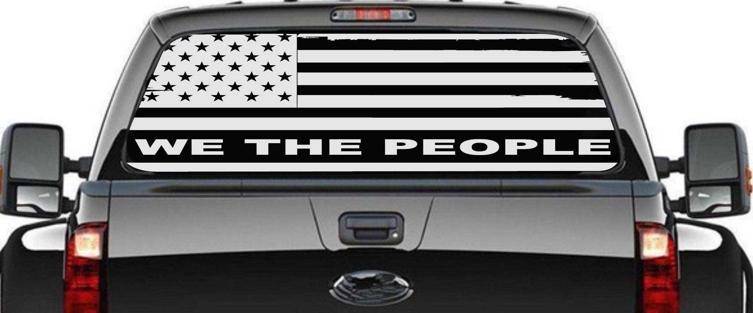 We The People Distressed American Flag Decal - 2 Pack Vinyl Sticker For Trucks, Cars & Windows - View #12