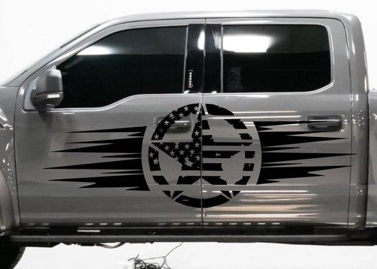 american flag military star decals  car stickers for any truck. patriotic vinyl decals. truck doors decals.
