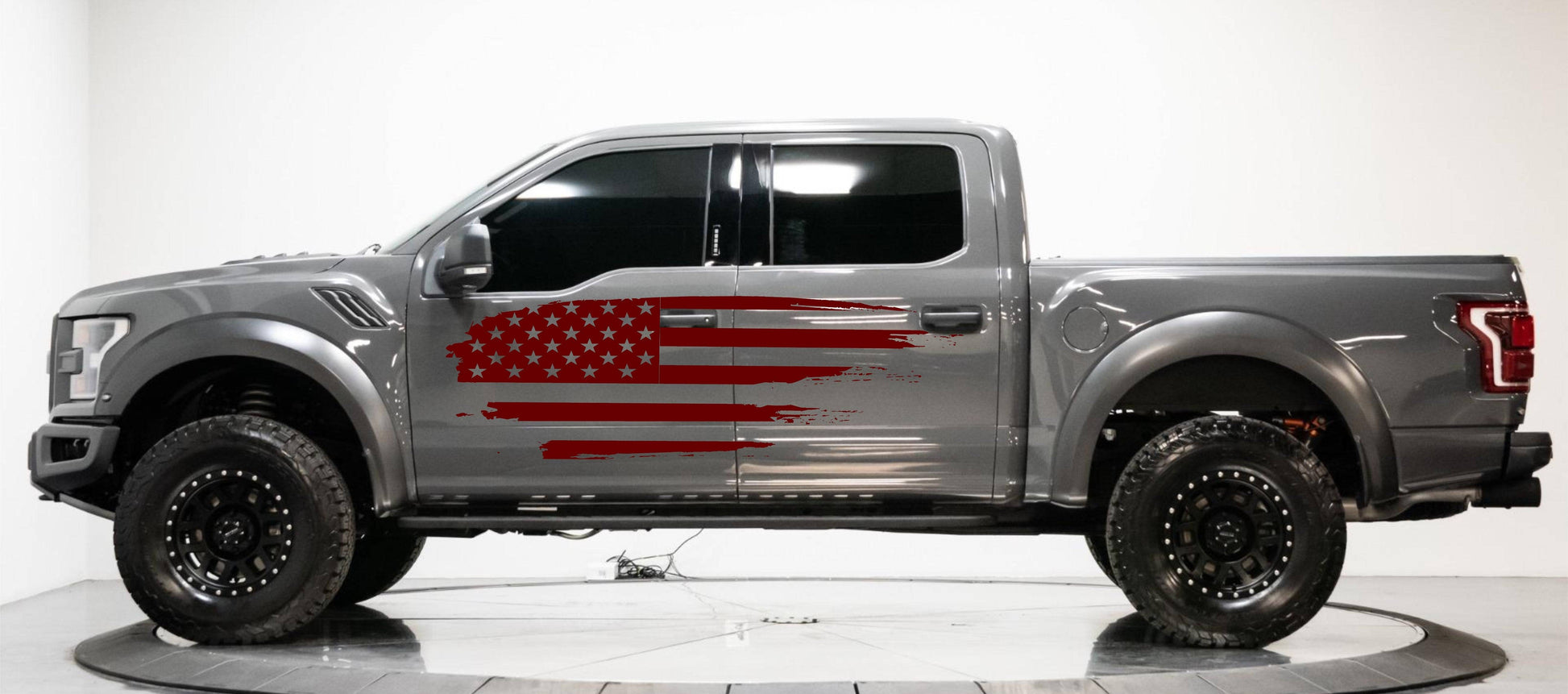 american flag truck decals Ford truck Silverado Tacoma F150 F250 Raptor Ram Truck