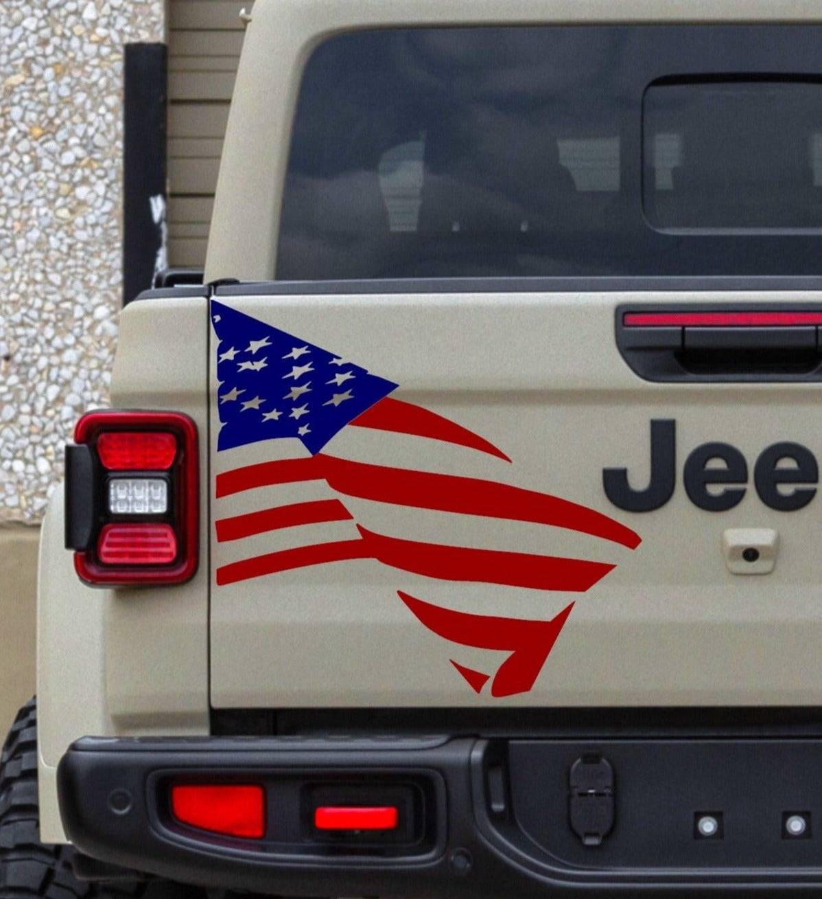 American Flag (Waving) Decal for Jeep Gladiator/Trucks Tailgate