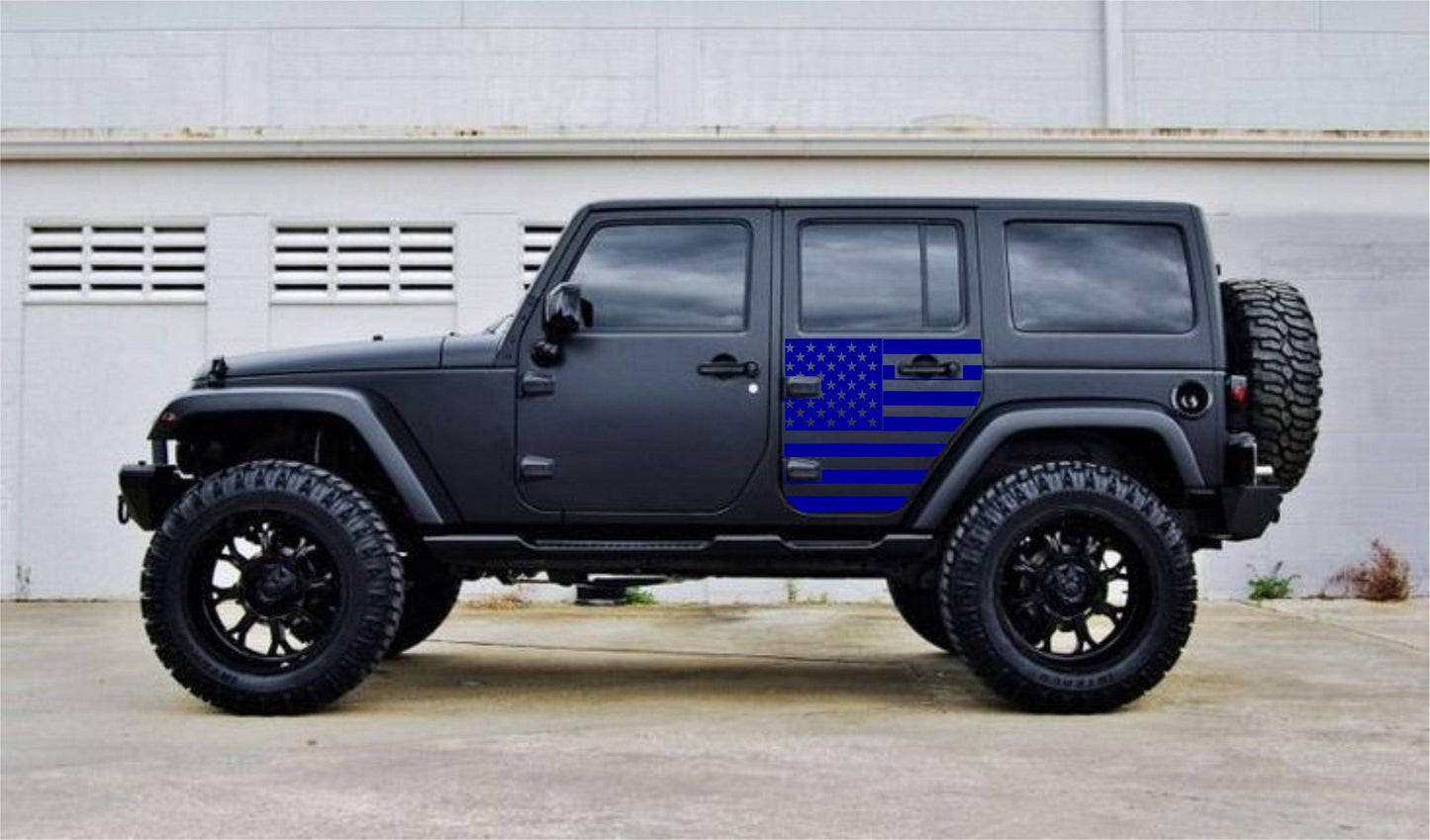 SET OF AMERICAN FLAG VINYL DECAL FOR JEEP WRANGLER 4-DOOR JK 2007-2017