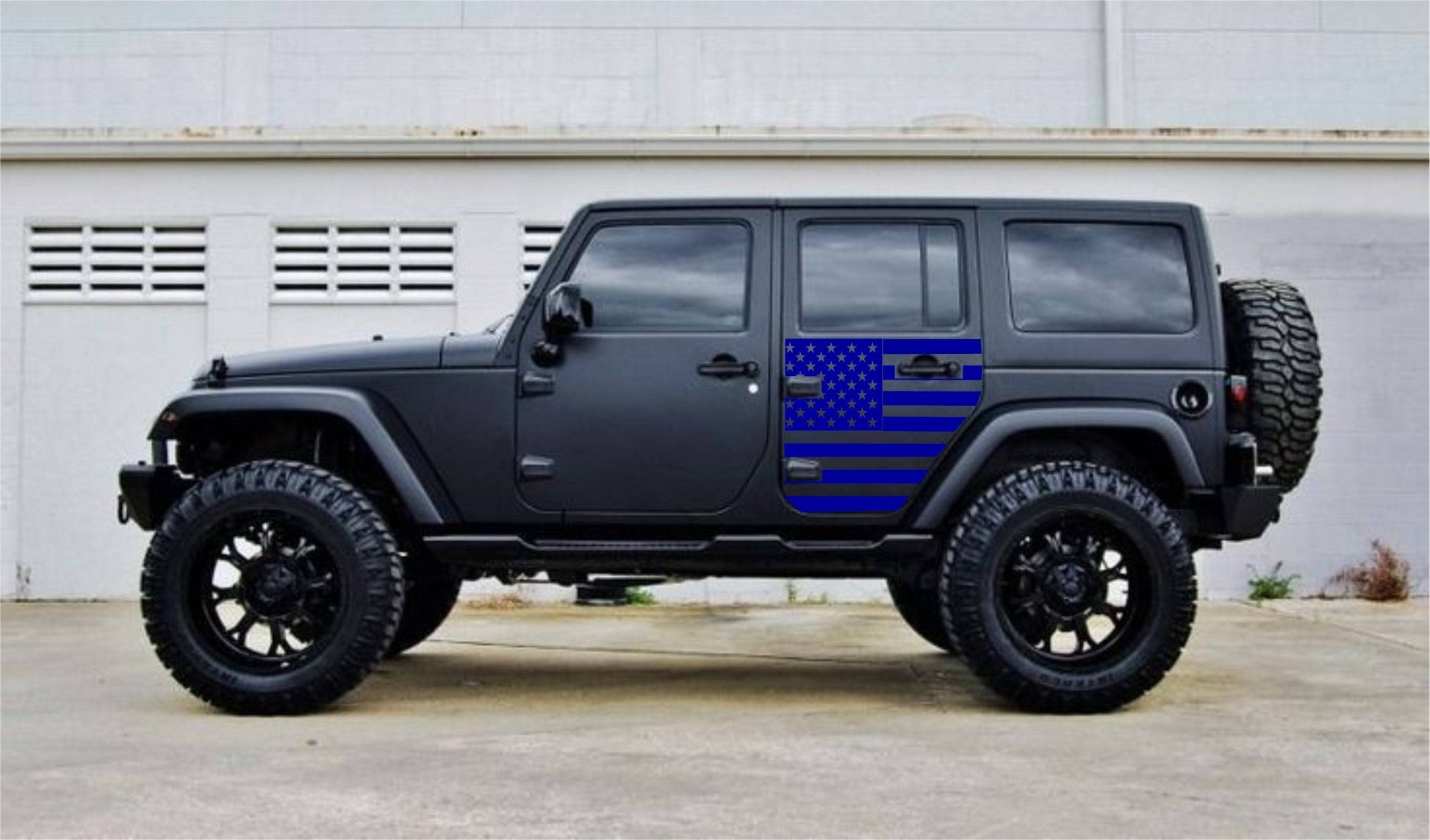 SET OF AMERICAN FLAG VINYL DECAL FOR JEEP WRANGLER 4-DOOR JK 2007-2017