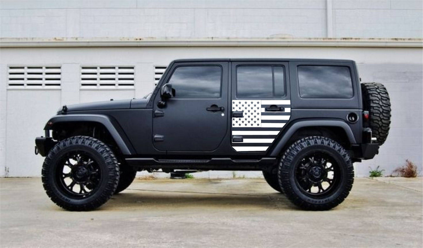 SET OF AMERICAN FLAG VINYL DECAL FOR JEEP WRANGLER 4-DOOR JK 2007-2017