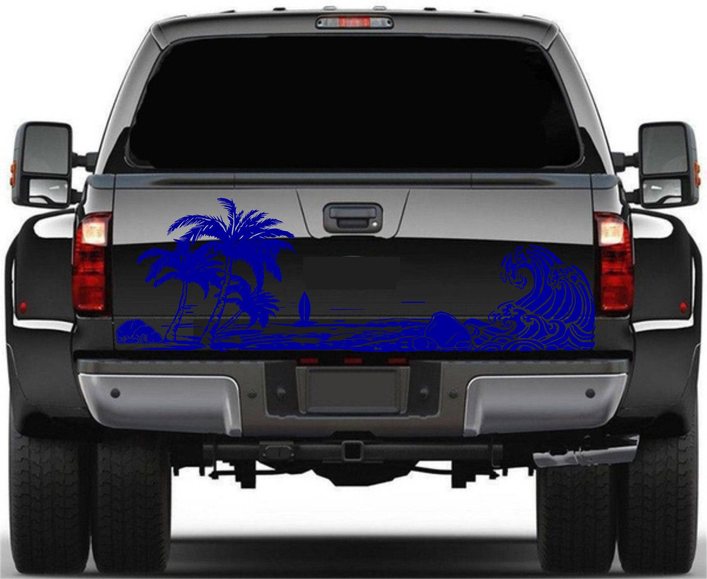 Universal Trucks, SUV's, Vans' Decal Beach Silhouette Palm Trees Surf Tailgate Sticker