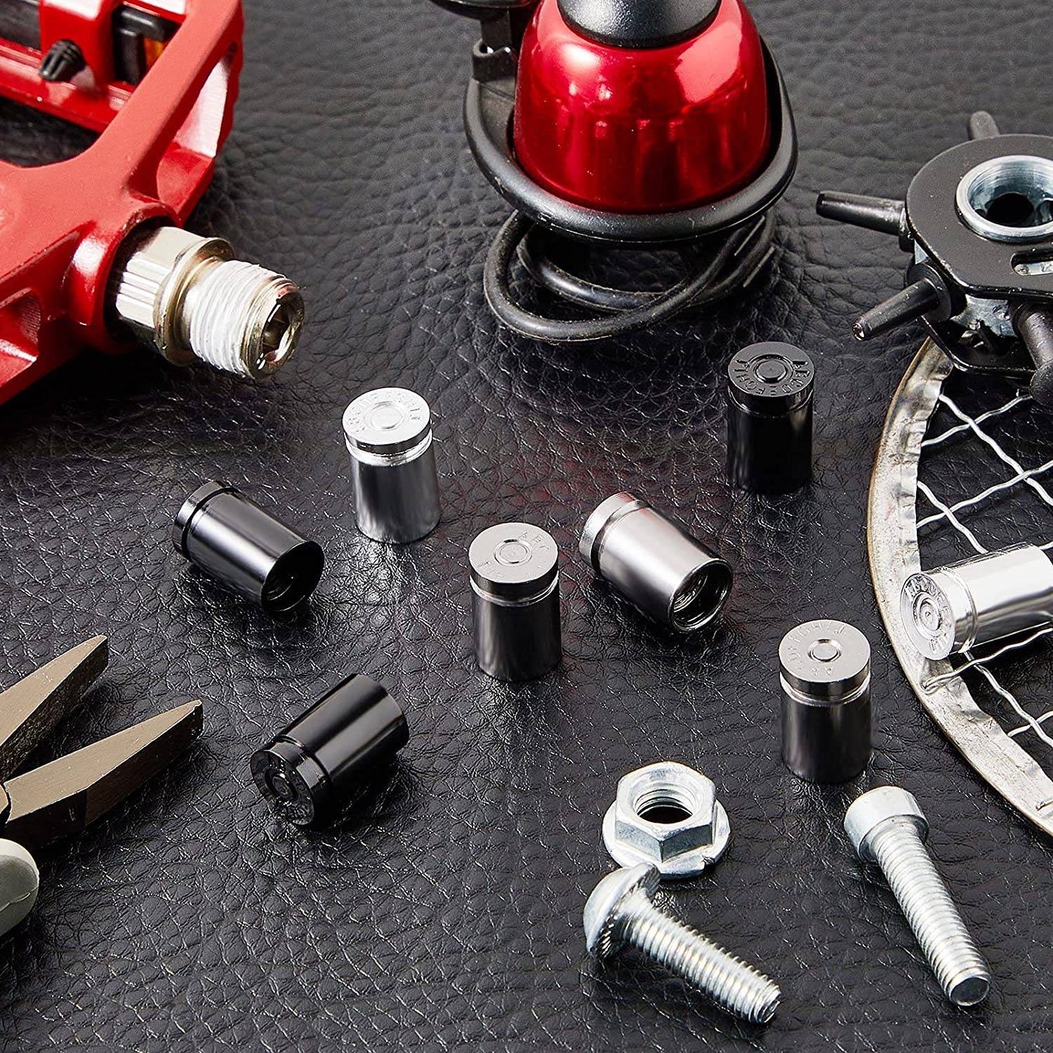 4pc. Tire Valve Stem Caps Casing Valve Stem Tire Gear Valve Caps Metal Aluminum Air Tire Caps Airtight Air Caps for Vehicles Cars, Trucks, Bicycles, Motorcycles and ATV