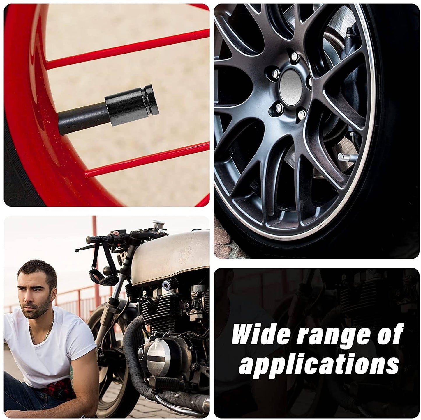 4pc. Tire Valve Stem Caps Bullet Casing Valve Stem Tire Gear Valve Caps Metal Aluminum Air Tire Caps Airtight Air Caps for Vehicles Cars, Trucks, Bicycles, Motorcycles and ATV