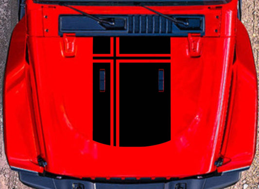 Cross Hood Decal Sticker for Jeep Wrangler JL, JK, Gladiator, Trucks, Cars, SUV's