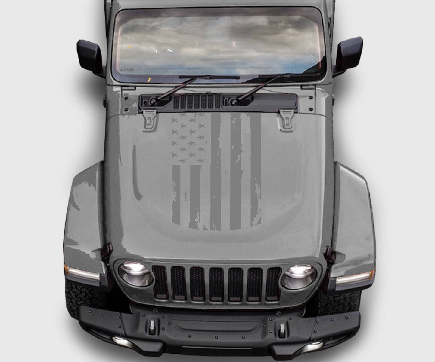 Distressed American Flag Hood Decal Stickers for Trucks, Jeeps, Cars. Universal.