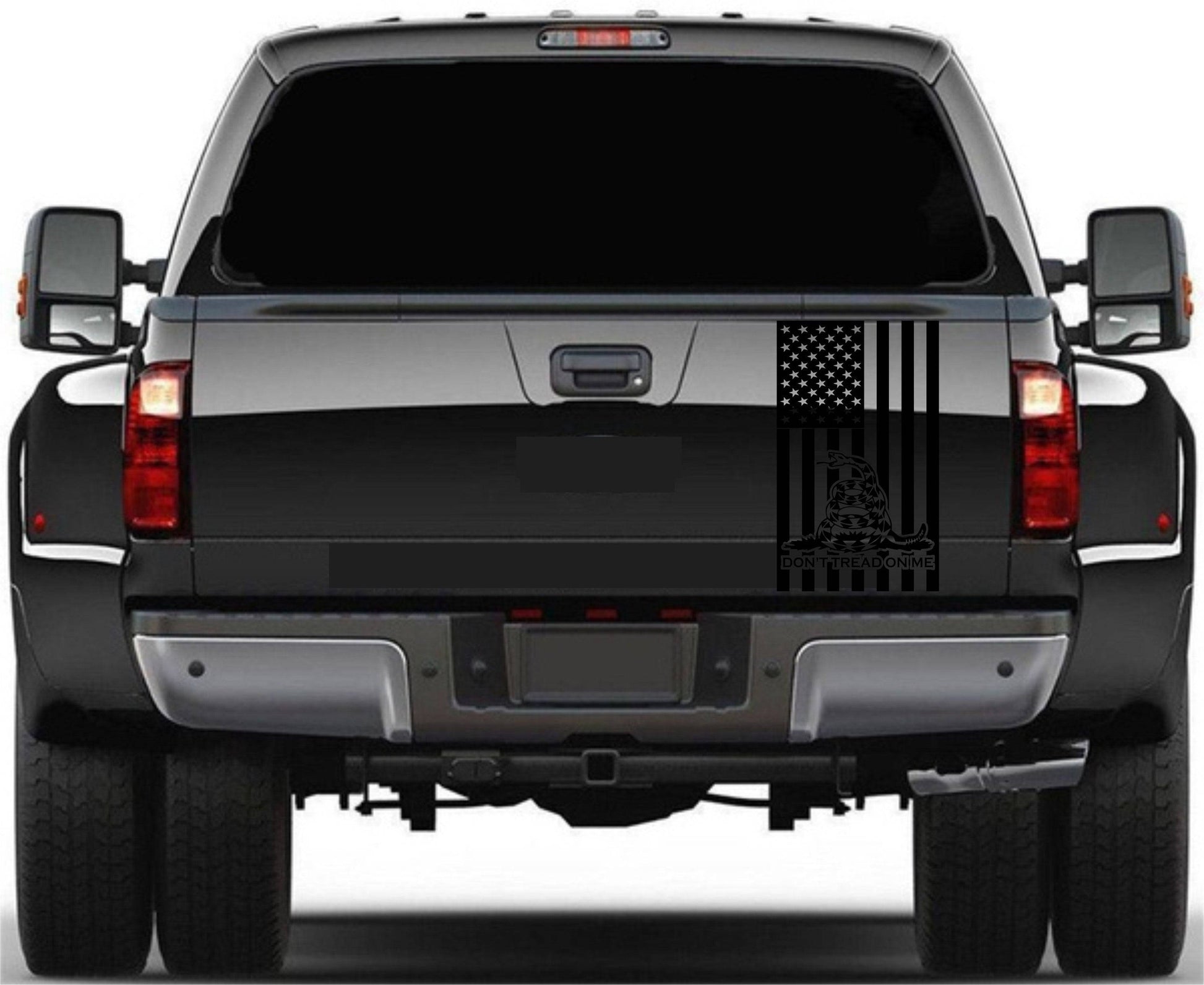 American Flag "Don't Tread On Me" Decal Fits Any Truck's Tailgate. Sizes Available