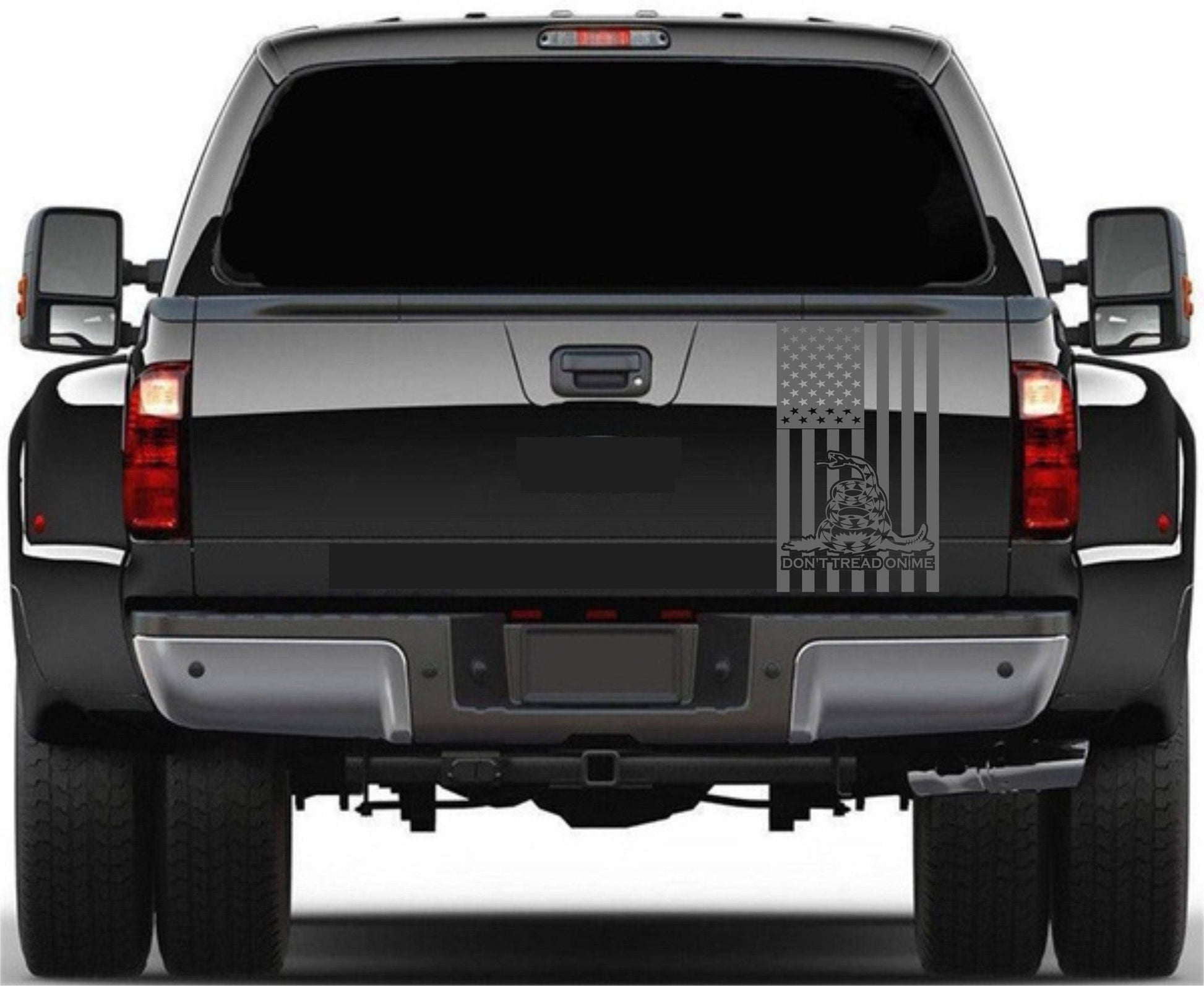American Flag "Don't Tread On Me" Decal Fits Any Truck's Tailgate. Sizes Available
