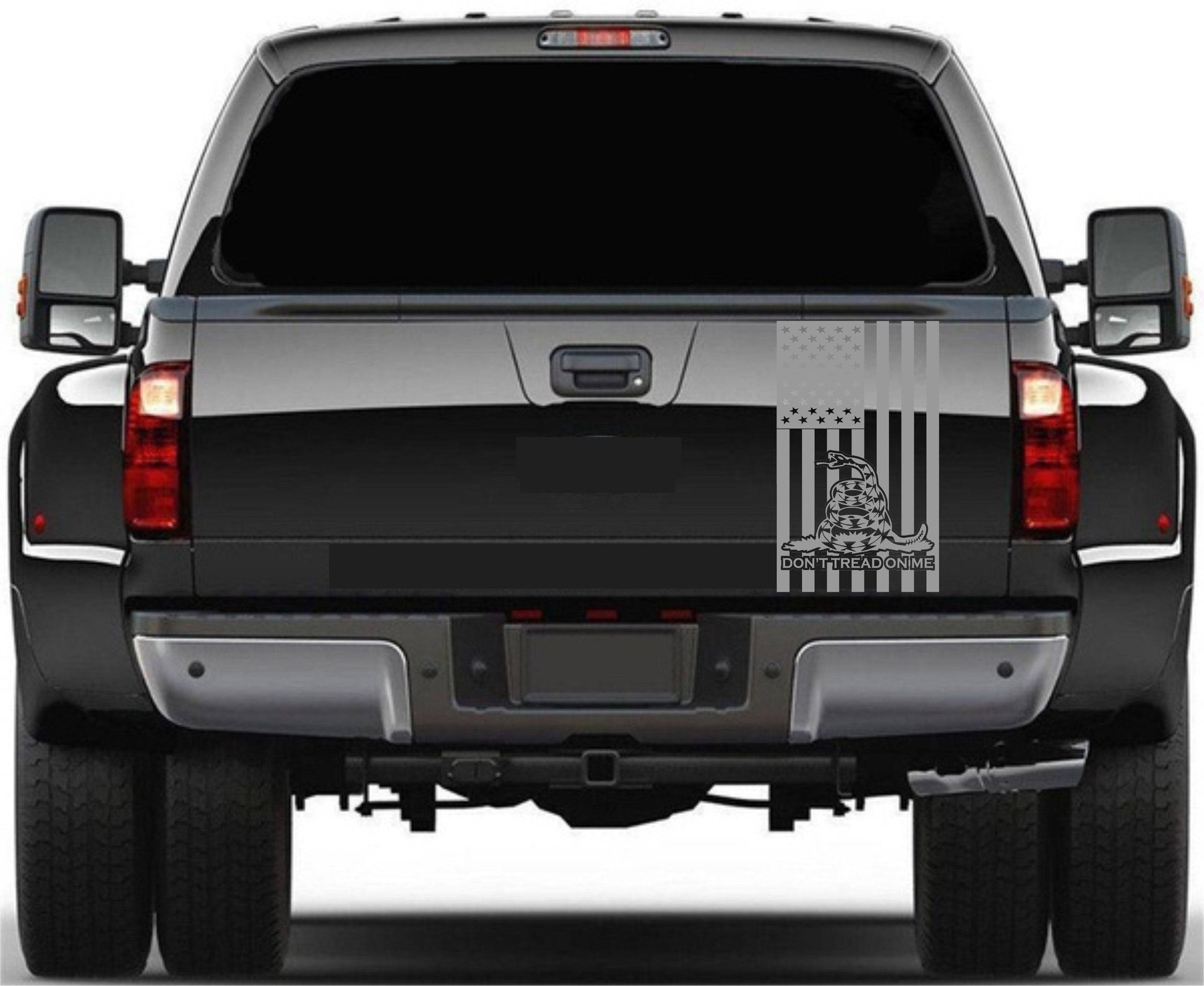 American Flag "Don't Tread On Me" Decal Fits Any Truck's Tailgate. Sizes Available