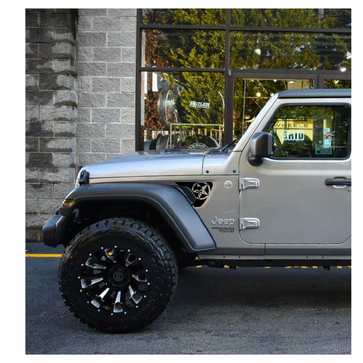 Set of Military Star Punisher Fender Vents Decal Stickers for Jeep Wrangler JL & Jeep Gladiator Trucks
