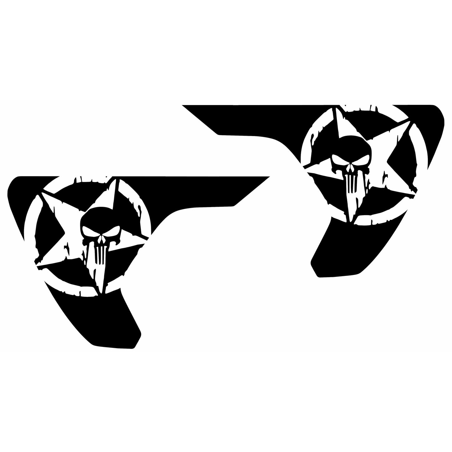 Set of Military Star Punisher Fender Vents Decal Stickers for Jeep Wrangler JL & Jeep Gladiator Trucks