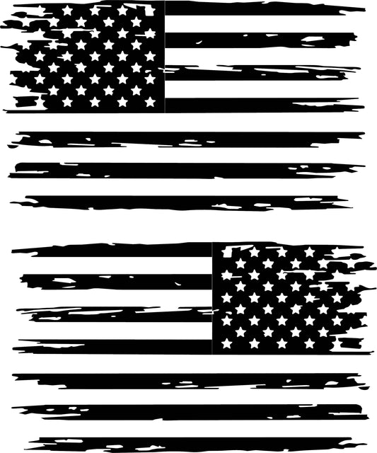 Distressed American Flag Decal Stickers: Patriotic Decals for Trucks, Jeeps, Cars, SUVs | Various Sizes Available