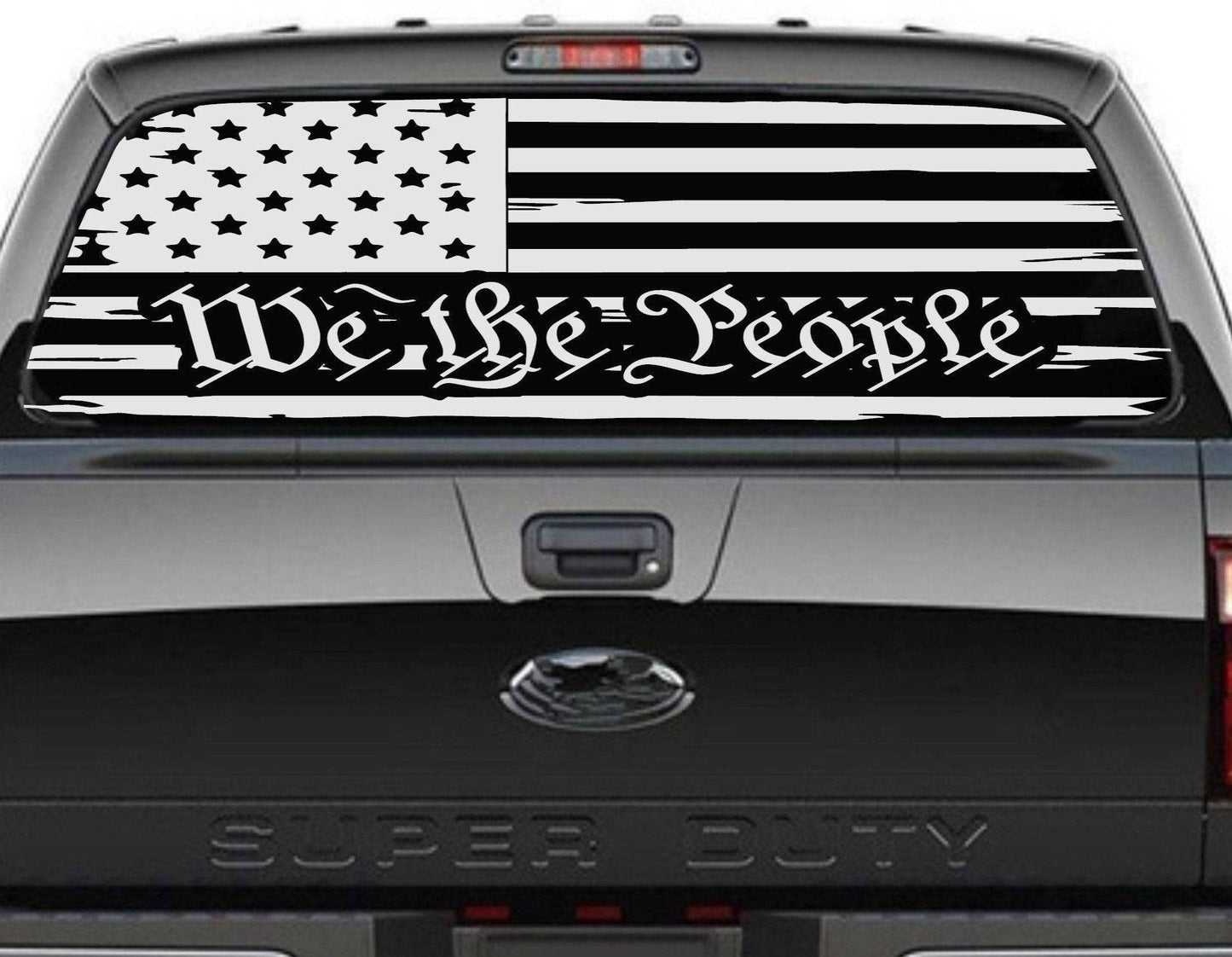 "We The People" Distressed American Flag Decal Stickers Patriotic Vinyl Decal for Any Trucks, SUV's Rear Window