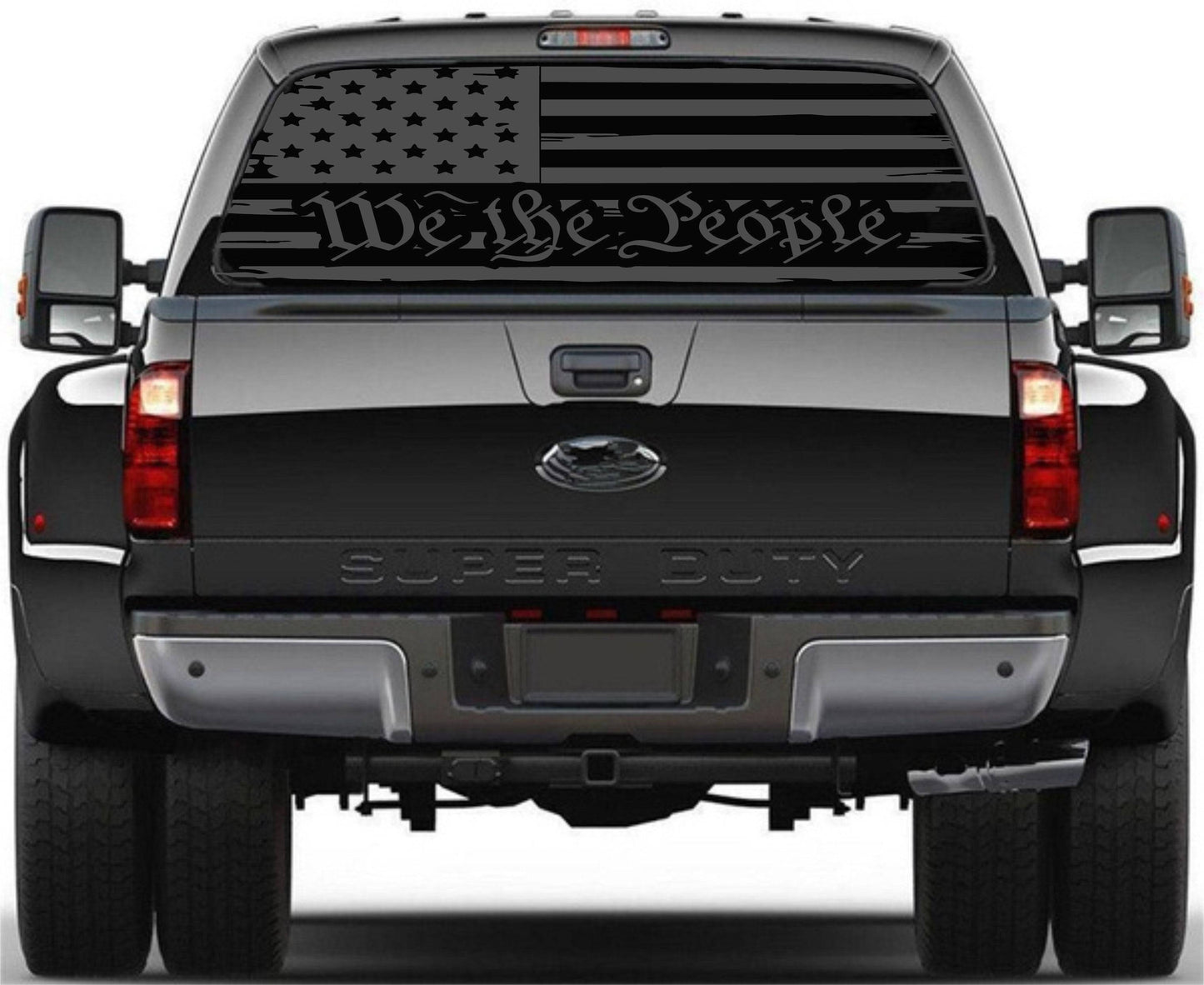 "We The People" Distressed American Flag Decal Stickers Patriotic Vinyl Decal for Any Trucks, SUV's Rear Window
