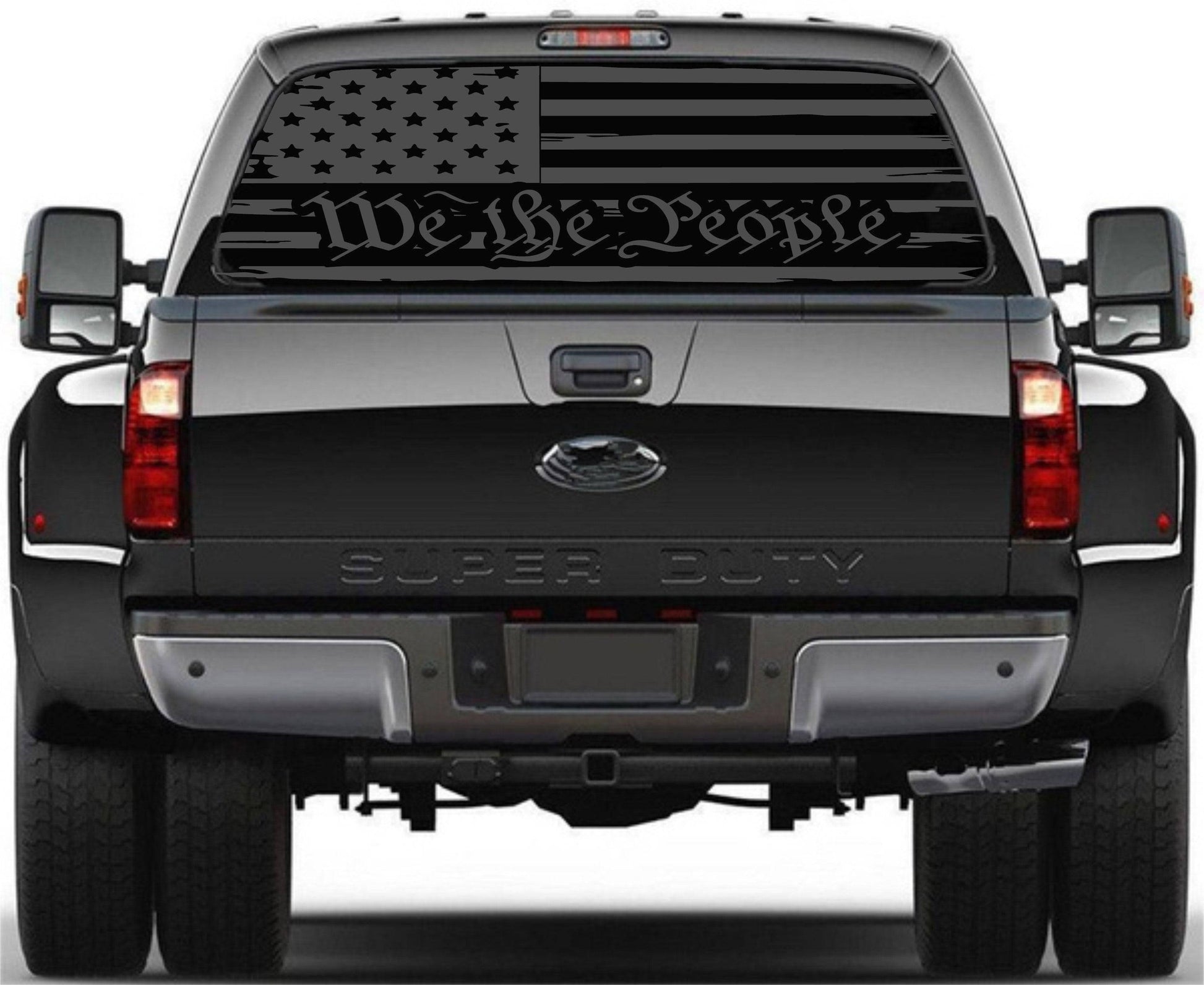 "We The People" Distressed American Flag Decal Stickers Patriotic Vinyl Decal for Any Trucks, SUV's Rear Window