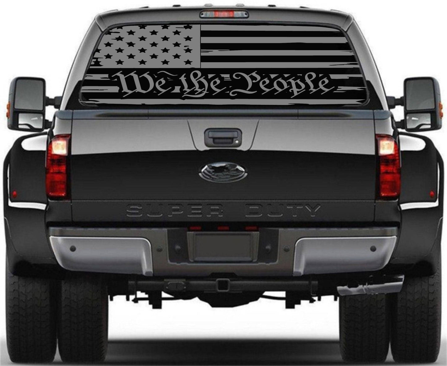 "We The People" Distressed American Flag Decal Stickers Patriotic Vinyl Decal for Any Trucks, SUV's Rear Window