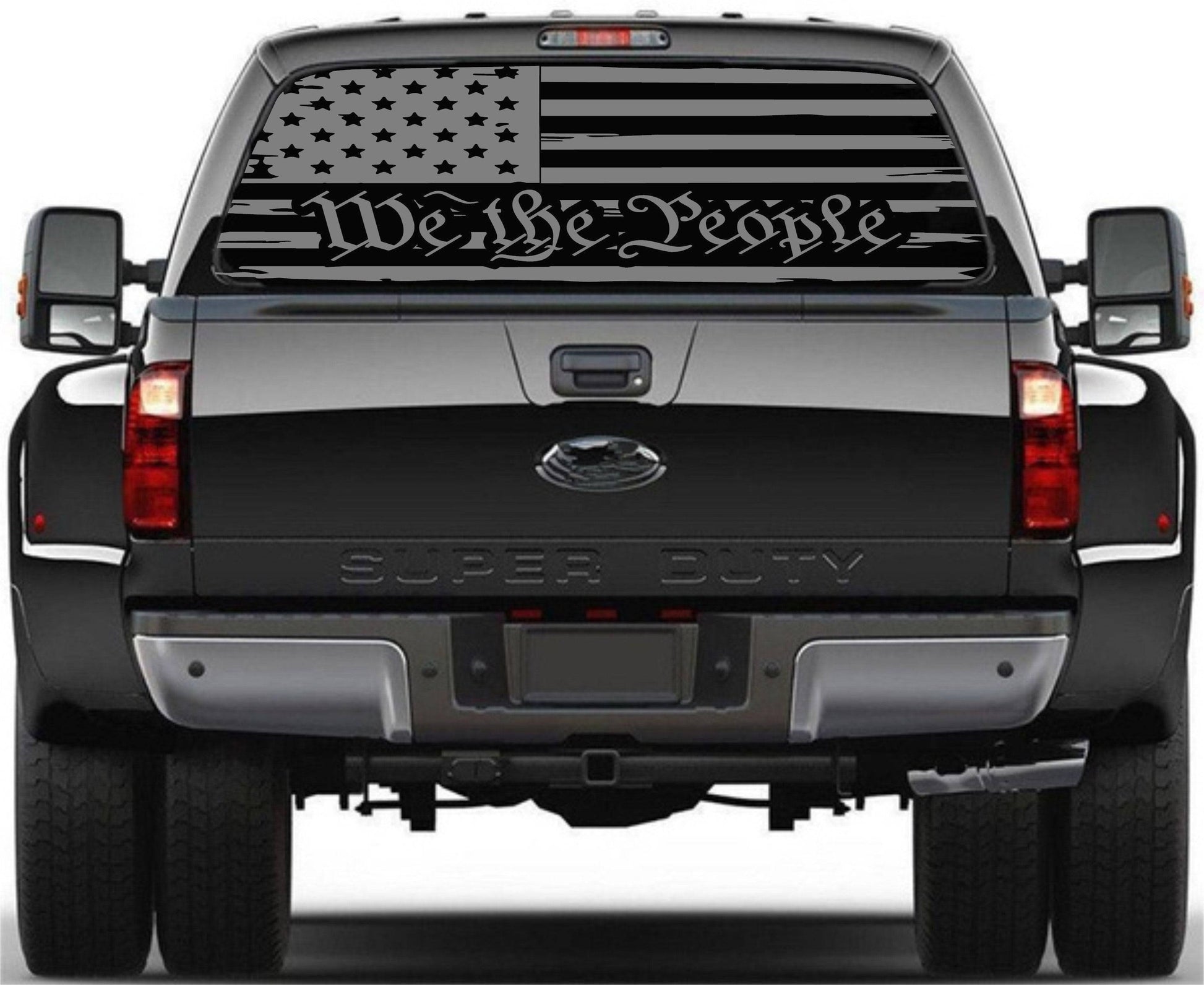 "We The People" Distressed American Flag Decal Stickers Patriotic Vinyl Decal for Any Trucks, SUV's Rear Window
