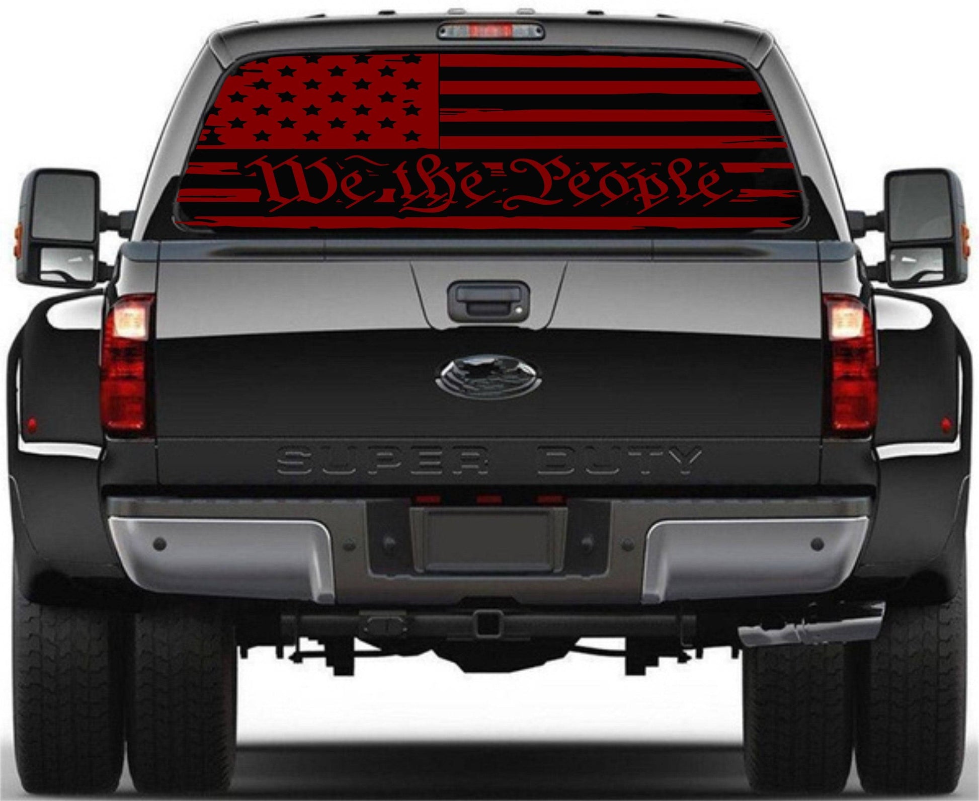 "We The People" Distressed American Flag Decal Stickers Patriotic Vinyl Decal for Any Trucks, SUV's Rear Window