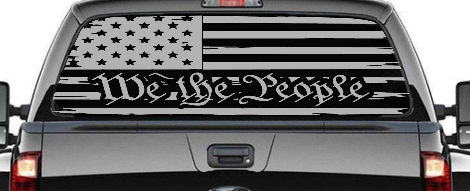 "We The People" Distressed American Flag Decal Stickers Patriotic Vinyl Decal for Any Trucks, SUV's Rear Window