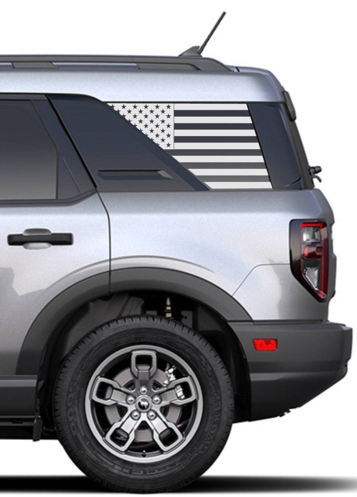 Set of American Flag Decal Stickers for 2021+ Ford Bronco Sport's Side Rear Quarter Windows