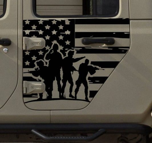 Set of American Flag Stickers Decal For Jeep Gladiator Side Doors