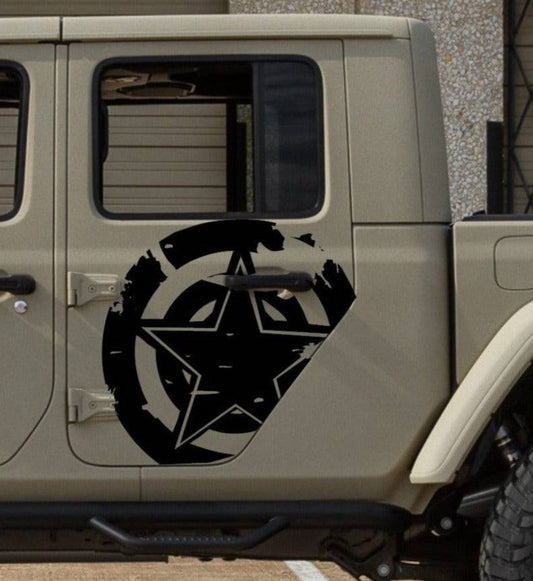 Jeep Gladiator Decals Military Star Stickers Patriotic (Door Decals)