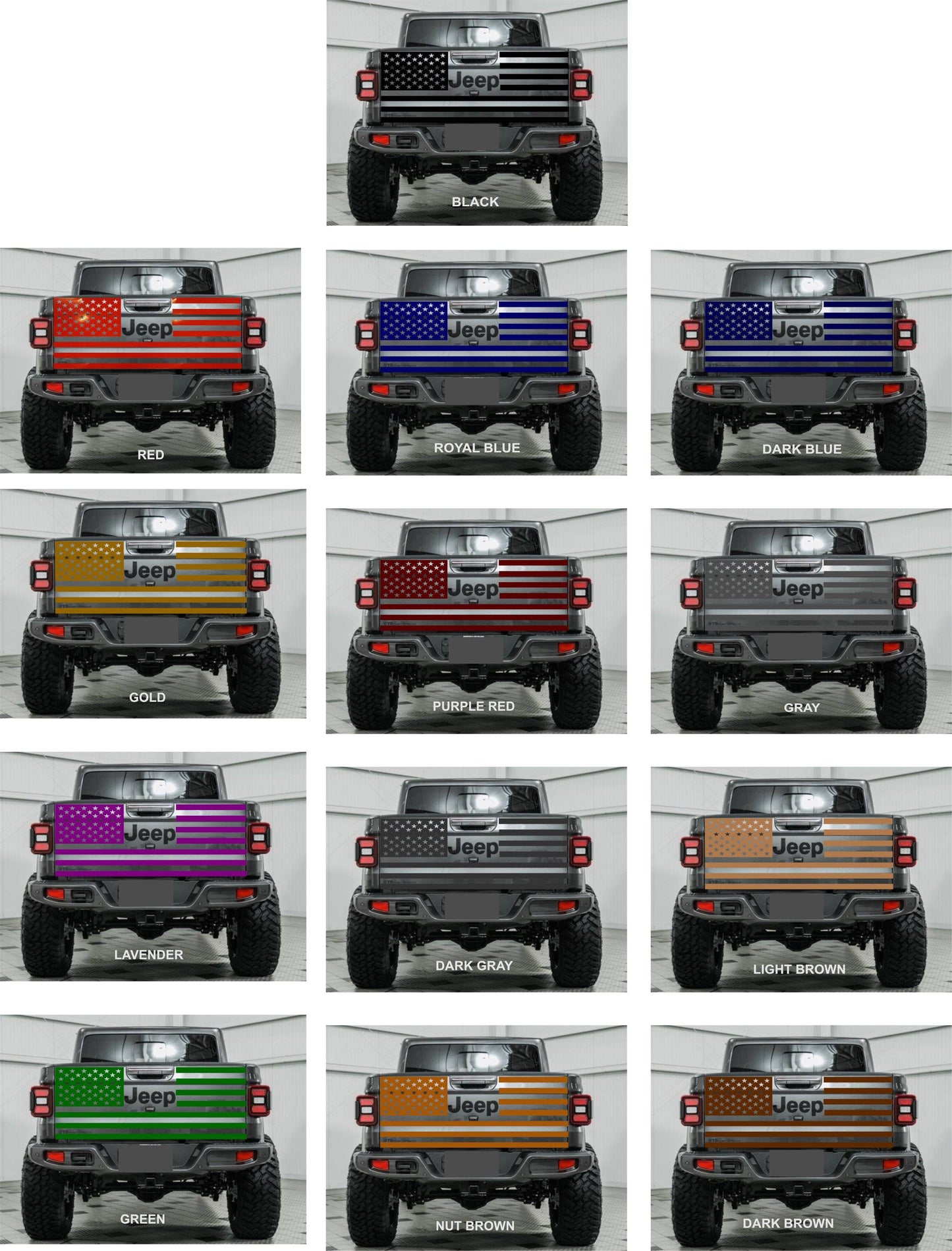 Jeep Gladiator Decal Gladiator Tailgate Decal American Flag Decal Stickers