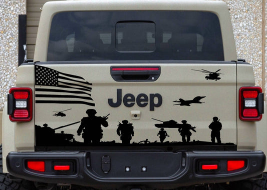 American Flag "Land of the Free Because of the Brave" Patriotic Decal Car Sticker