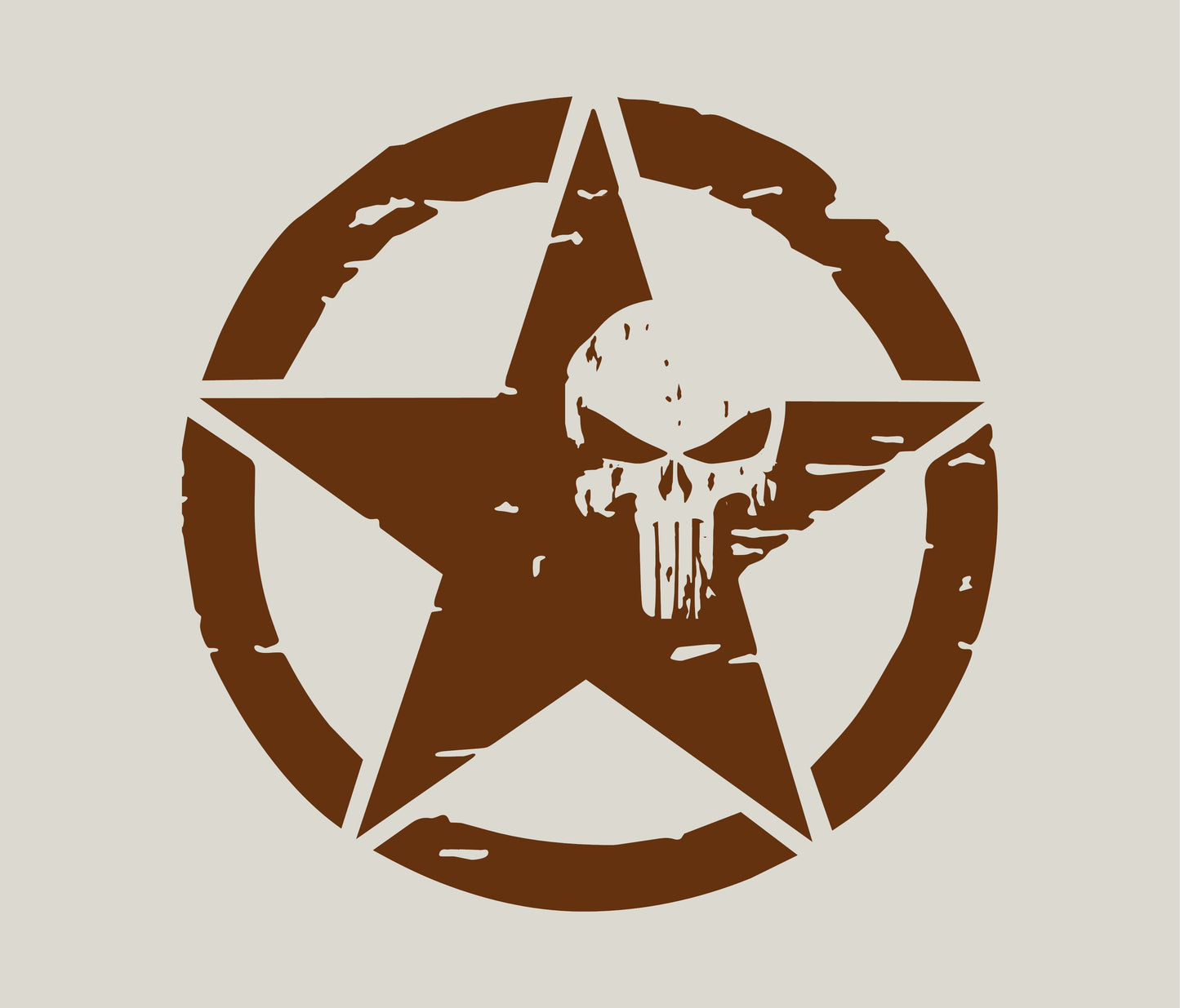 SET OF MILITARY STAR | PUNISHER VINYL DECALS FOR CARS, JEEPS, TRUCKS, VANS, WINDOWS...