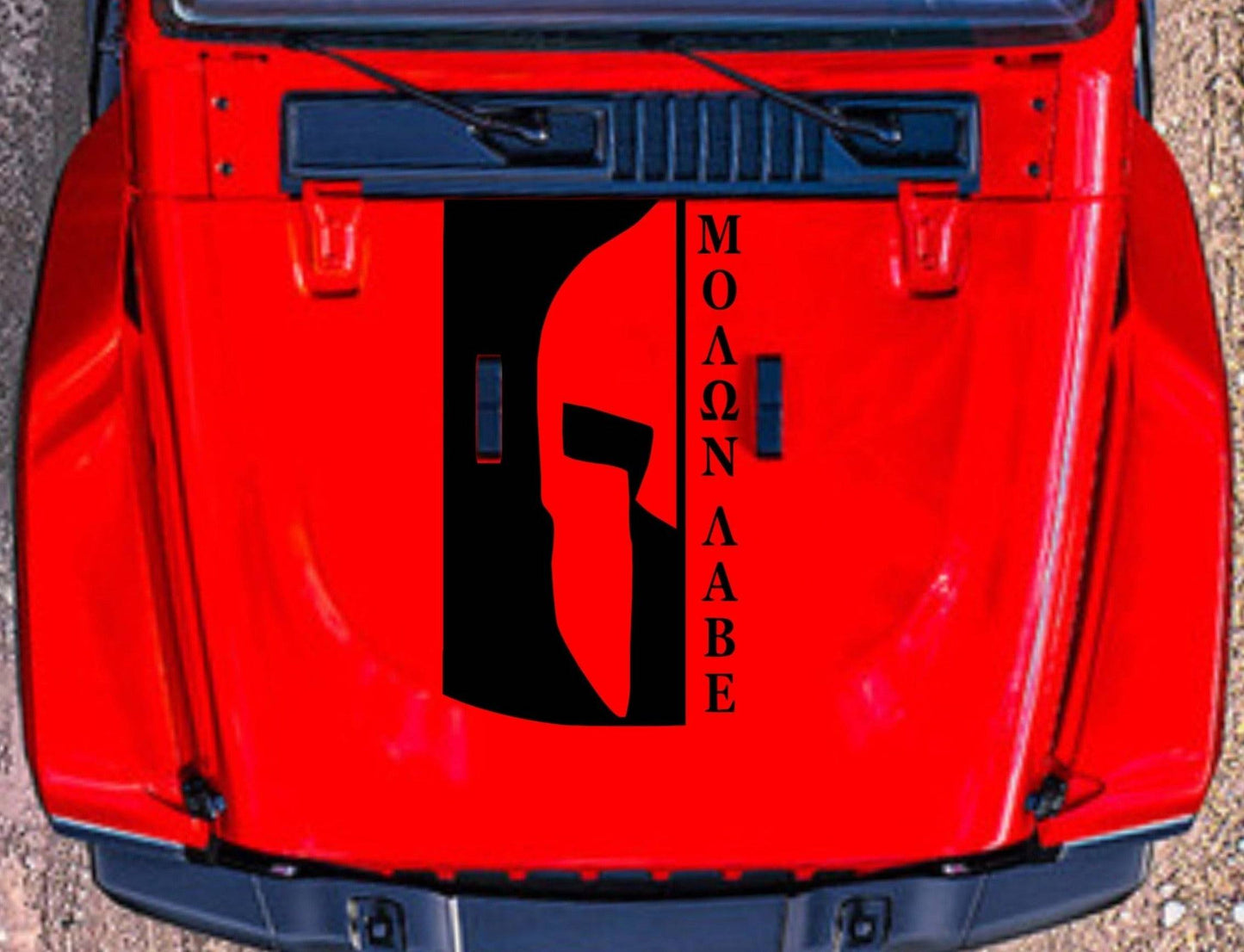 Molon Labe "Come and Take Then" Hood Decal Sticker for Jeep Wrangler JL, JK, Gladiator, Trucks, Cars, SUV's