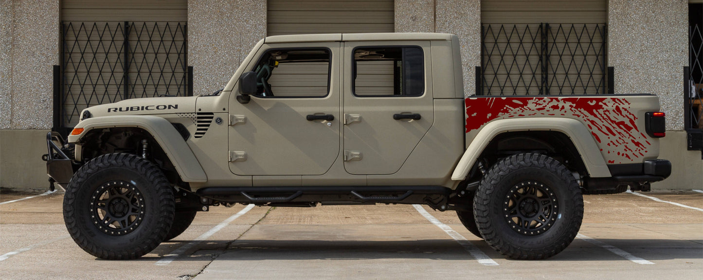 Set of Mud Splash Decals for Jeep Gladiator Truck Bed Sides '19-2022