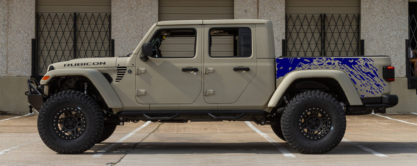 Set of Mud Splash Decals for Jeep Gladiator Truck Bed Sides '19-2022