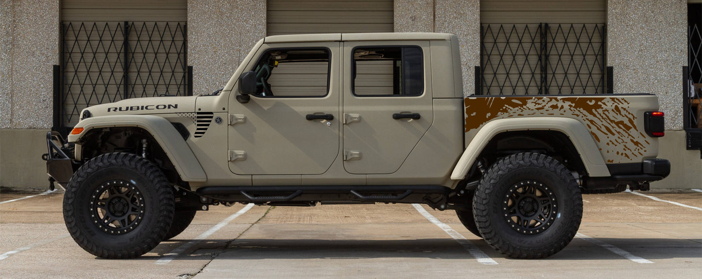 Set of Mud Splash Decals for Jeep Gladiator Truck Bed Sides '19-2022