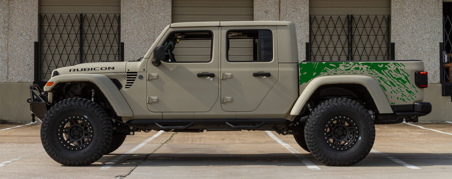 Set of Mud Splash Decals for Jeep Gladiator Truck Bed Sides '19-2022