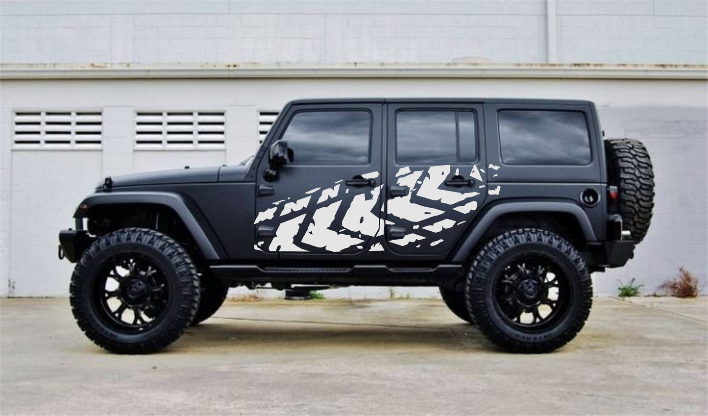 SET OF TIRE TRACKS VINYL DECAL FOR JEEP WRANGLER 4-DOOR JK 2007-2017