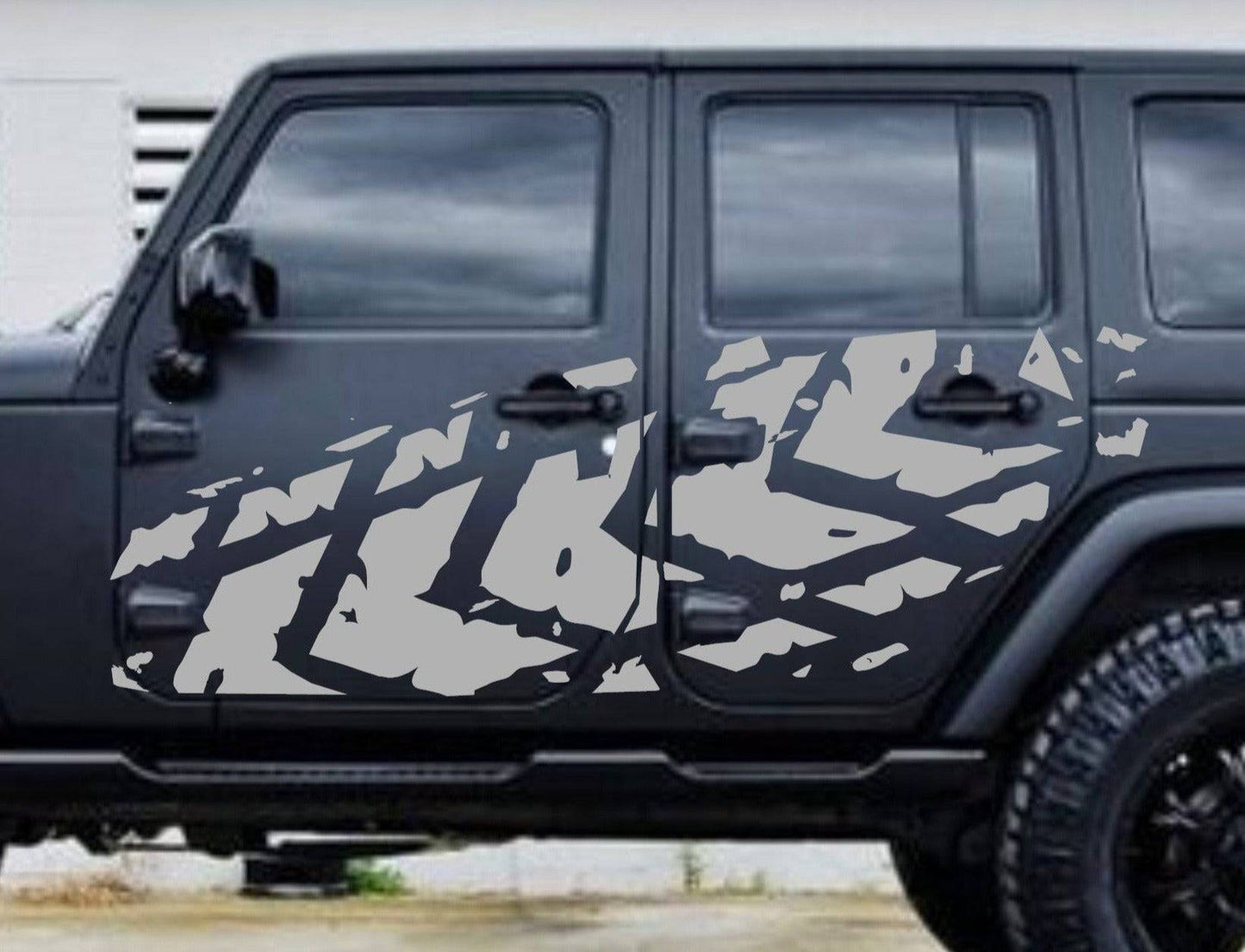 SET OF TIRE TRACKS VINYL DECAL FOR JEEP WRANGLER 4-DOOR JK 2007-2017